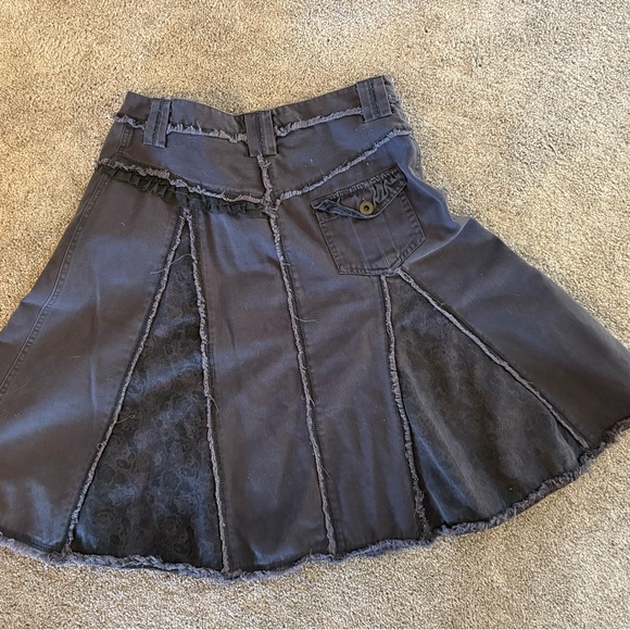 H&M Dark Navy Panelled A-Line Skirt - Picture 6 of 9